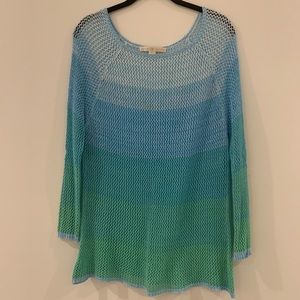 Boston Proper Top Medium blue and green